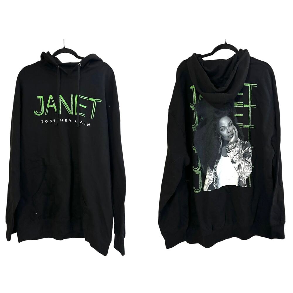 JANET JACKSON Together Again Tour Black Hoodie Hooded Sweatshirt - Unisex XXL